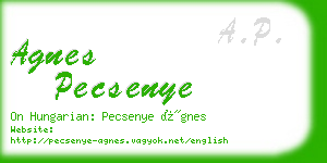 agnes pecsenye business card